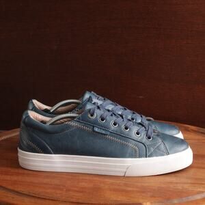 Taos Sneaker WMS SZ 9.5 Blue Plim Soul Lux Leather Casual Comfort Walking Shoes